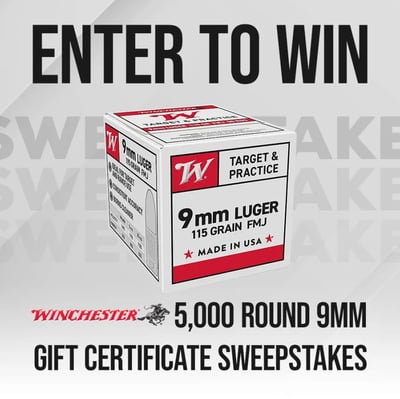 Winchester 5,000 Round 9mm Gift Certificate Sweepstakes - Enter To Win