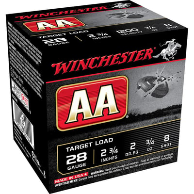 Winchester AA288 AA Target 28 Gauge 2.75" 3/4 oz 8 Shot 25 Rounds - $12.89