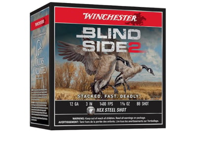 Winchester Blind Side 2 Ammunition 12 Gauge Steel Shot 25 Shells - $18.37 (Free Shipping on $100+ Orders)