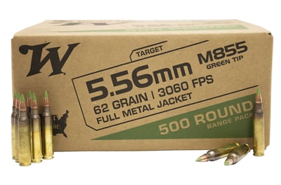 Winchester Lake City 5.56 62 Grain M855 Green Tip FMJ 500 Rd Range Pack - $265 (Free S/H)
