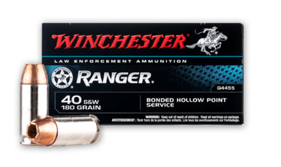 Winchester Ranger 40 S&W 180 Grain Bonded Jacketed Hollow Point Ammo, 500 Rounds - $319.99 (Free S/H)
