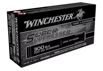 Backorder - Winchester Super Suppressed 300 AAC Blackout Ammo 200 Grain Open Tip Range 125 Rounds - $104.99 (Free Shipping on $100+ Orders)