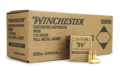 Winchester Target & Practice Service Grade 9mm 115 Grain FMJ 1000rd Case - $222.77 w/code "5PTODAY" 