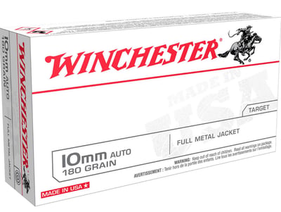 Winchester USA 10mm Ammunition, 180 Grain FMJ 50 Rounds - $17.19