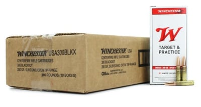 Winchester USA 300 Blackout Ammo 200 Gr Subsonic Open Tip Range 200-Round Case - $131.59 after Code: 6OFF 