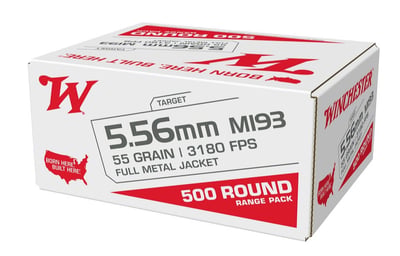 Winchester USA 5.56 NATO Ammunition 55 Grain FMJ 500 Rounds - $225 