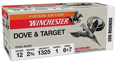 Winchester Ammo Super X 12 Gauge 2.75" 1oz 6/7Shot Steel Shot 100 round - $39.95 (FREE Shipping over $50)