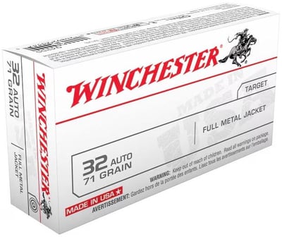 Backorder - Winchester White Box USA 32 ACP Ammo 71 Grain Full Metal Jacket - $249.99 (Free Shipping on $100+ Orders)