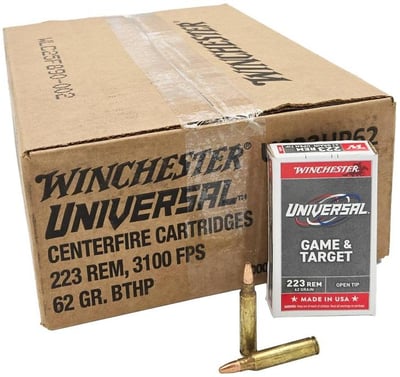 Winchester .223 Remington 62gr FMJ Open Tip 1000 round case - $479 