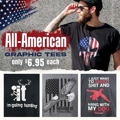 All-American Graphic Tees - $6.95 (Free shipping over $49)