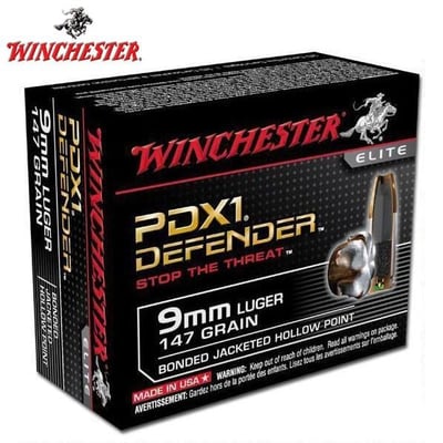 Winchester PDX1 Defender 9mm Luger 147 gr. Bonded (Box/20) - $24.71