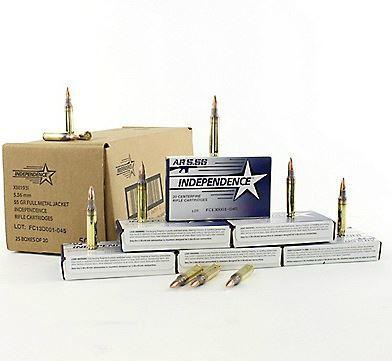 Federal Cartridge Co.: Independence 5.56 x 45mm NATO 55 Grain XM193I Full Metal Jacket Boat Tail, 500 Rounds - $215