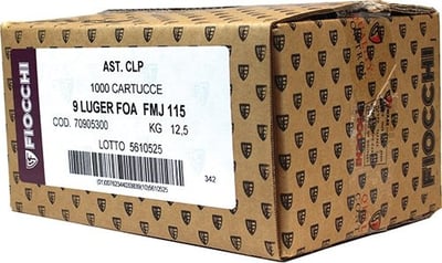 Fiocchi 9mm 115-Gr. FMJ 1000 Rnds - $229.99
