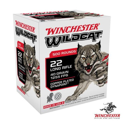 Winchester Wildcat Target/Plinking 22LR 40 gr Copper Plated DP (Box/500) - $34.83