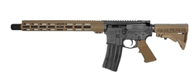 P2A PATRIOT LEFT HAND 14.5" 5.56 NATO 1/7 Carbine Length Melonite M-LOK Rifle with Flash Can - Pinned & Welded - BLK/FDE - $663.99 20% off
