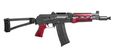 Zastava ZPAP92 7.62x39mm 10" Threaded Barrel 30rd AK Pistol, SB Tactical Brace, Krinkov Style Sights, Red Wood Furniture - $1501.99 (Free S/H on Firearms)