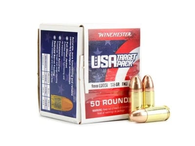 Winchester 9mm 115Gr FMJ Ammo - 1000 rds ($10.99 per 50 round box, add 20 Boxes to cart) - $219.80