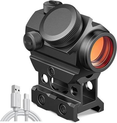 MidTen Rechargeable Red Dot 1x20mm 2 MOA Waterproof & Shockproof & Fog-Proof with Lower 1/3 Co-Witness Riser - $26.99 w/code "K6T633T2" + FREE Shipping