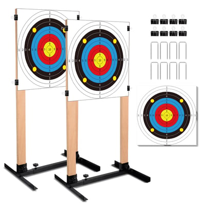 Ideagle 2 Pack Shooting Target Stand with 10pcs 16"x16" Paper Targets H Shape, USPSA/IPSC, IDPA Practice - $35.19 After Code "2ZEWN5Z7"(20%OFF) + FREE Shipping