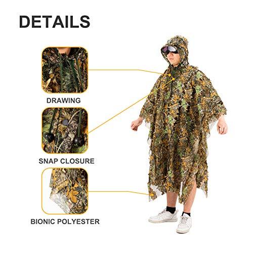 Pinty 3D Bionic Ghillie Suit Leafy Outdoor Camo for Hunting Airsoft ...