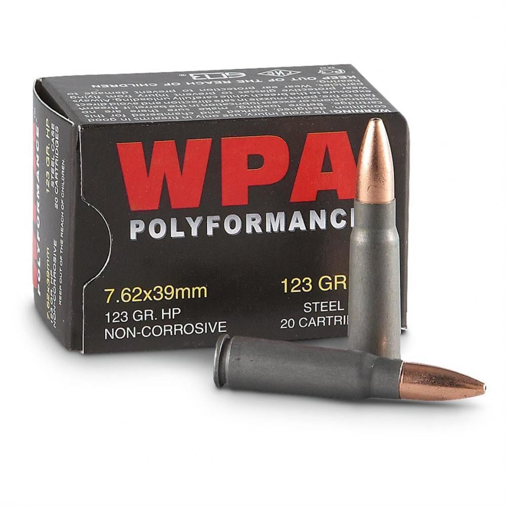 Wolf, WPA PolyFormance, 7.62x39mm, HP, 123 Grain, 240 Rounds - $107.34