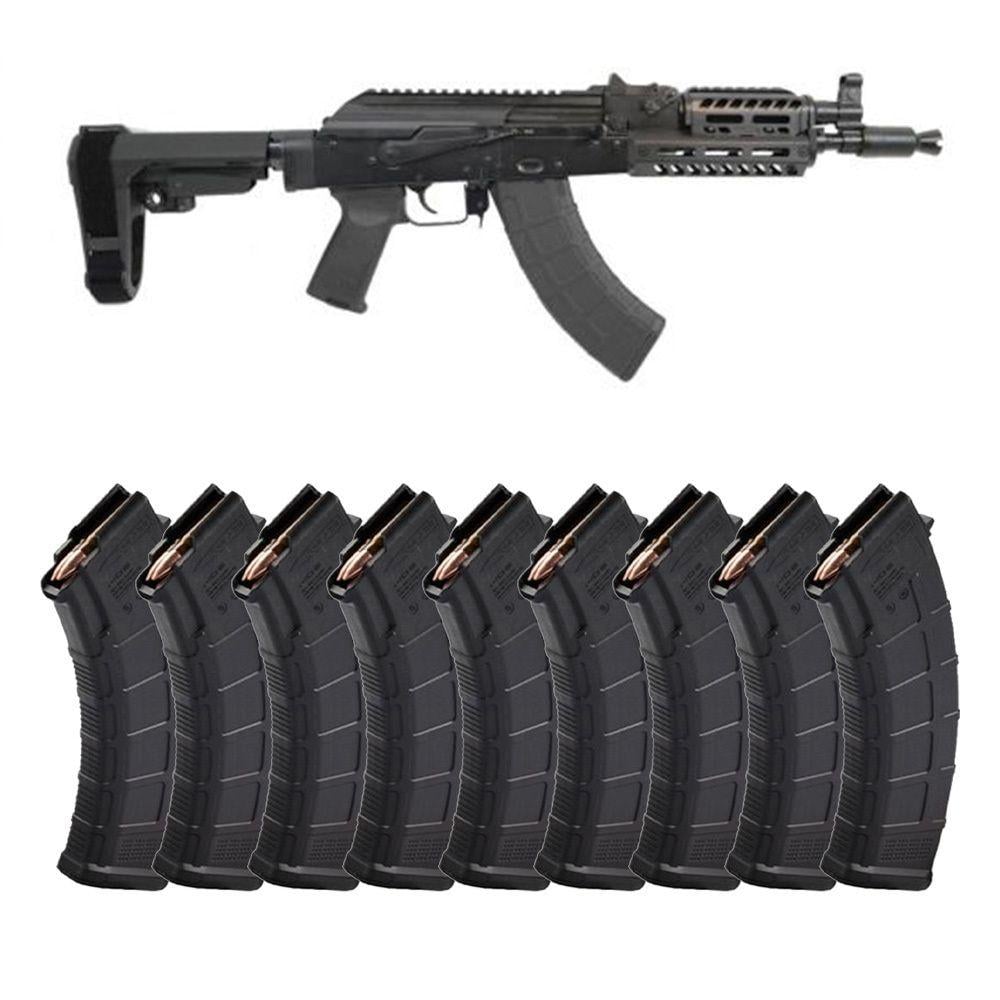 PSA AK-P GF3 MOE SBA3 Pistol with JL Billet Rail, Black With 10 Magazines - $999.99 + Free Shipping