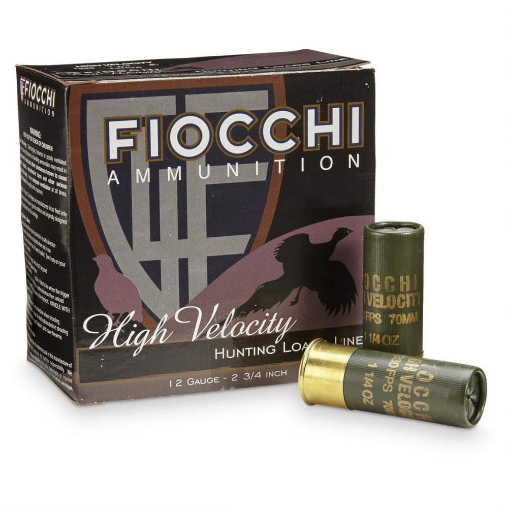 Fiocchi 12 Gauge 2 3/4" 1 1/4 ozs. High Velocity Loads, 25 rounds - $10.44