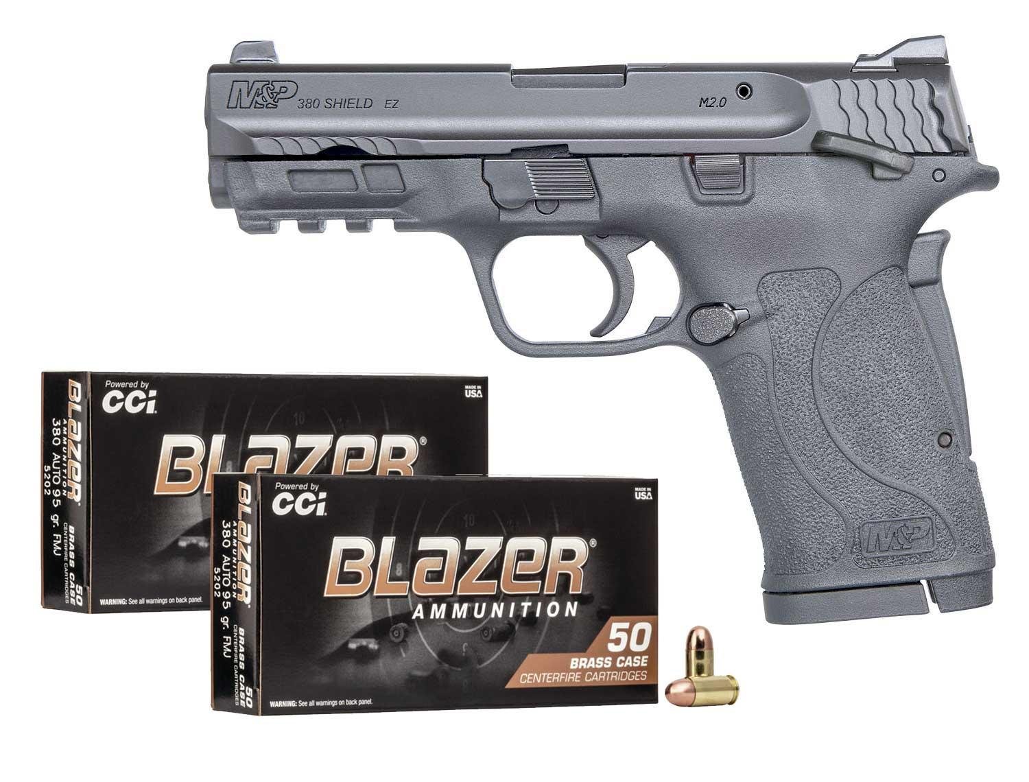 SMITH & WESSON M&P 380 Shield EZ Manual Thumb Safety +2 Boxes of Blazer Ammo - $379.99 (Free S/H on Firearms)