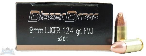 CCI Blazer Brass 9mm 124gr FMJ Ammunition 50rds - 5201 - $16.99 