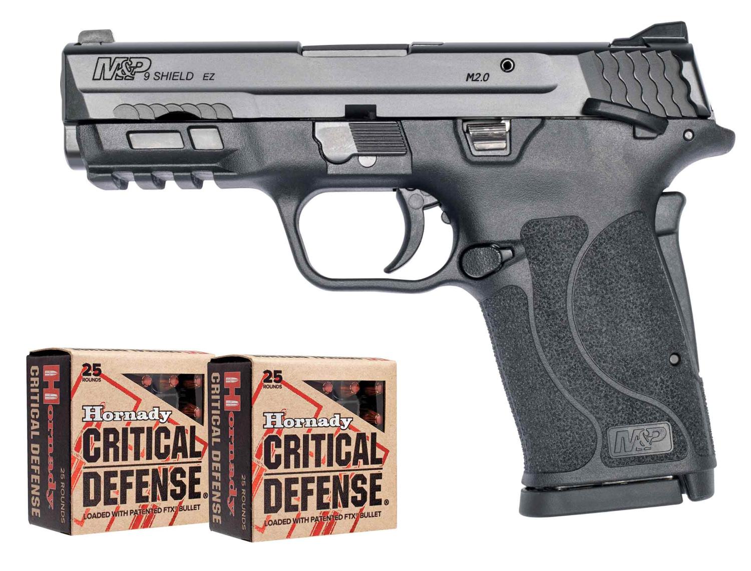 SMITH & WESSON Shield EZ 9mm 3.6in Black 8rd +2 Boxes of Hornady Ammo - $479.93 (Free S/H on Firearms)