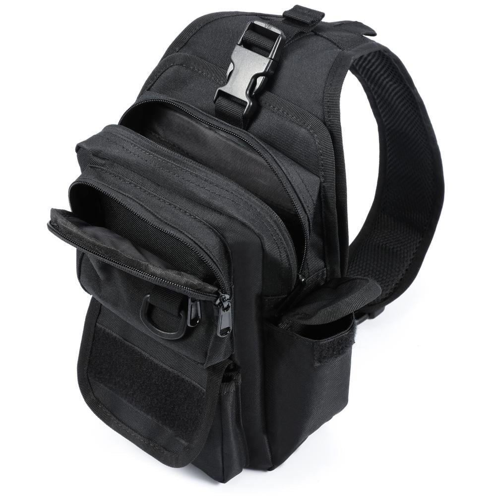 Barbarians Tactical Sling Bag Pack with Pistol Holster, Military Shoulder Bag Satchel, Range Bag ...