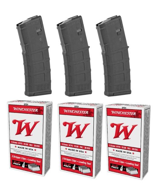 Winchester 5.56 On Stripper Clips With Tool (90 RDS) + 3 Magpul 30rd AR Mags - $99 (Free S/H)
