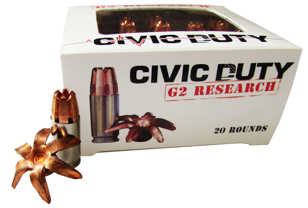 G2 Research Civic Duty 45 ACP 168GR CEP Ammunition 20 Rounds - $41.98 (Free S/H over $100)