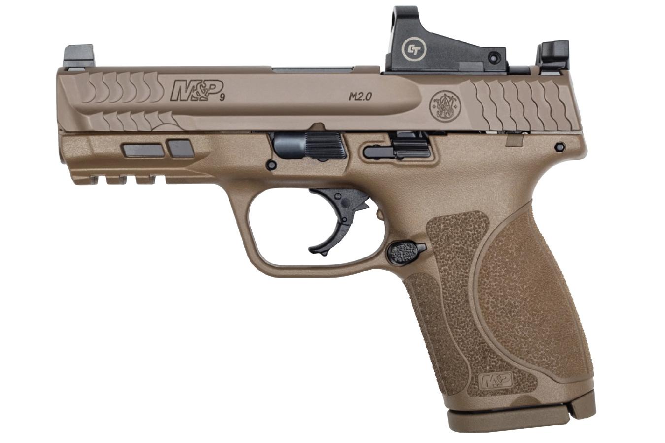 S&W M&P9 M2.0 Compact 9mm FDE Pistol with Crimson Trace Red Dot Reflex Sight - $499.99 ($399.99 after $100 Rebate) (Free S/H on Firearms)