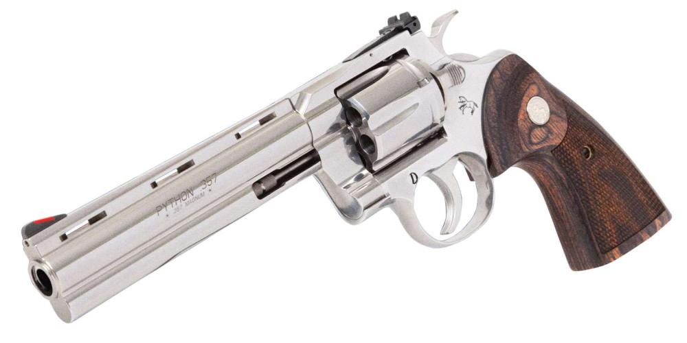 Colt Mfg Python 357 Mag 6 Round 6" Stainless Steel Walnut Target Grip - $1499.99