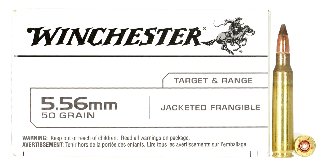 Winchester Target & Range 5.56x45mm NATO 50GR Jacketed Frangible ...