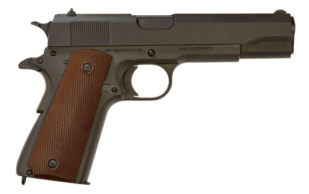 SDS Imports 1911 A1 US Army 45 ACP 5" 7+1 Black Black Steel Slide Fully Checkered Wood Grip - $343.16 (add to cart to get this price)