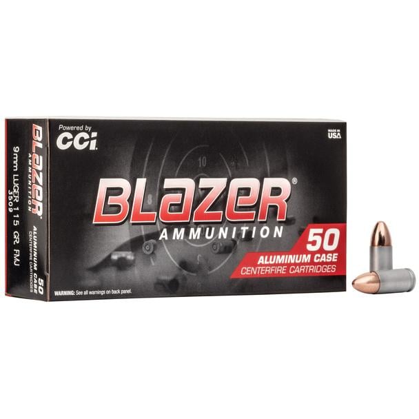 CCI Blazer Ammunition 9mm 115 grain Full Metal Jacket Aluminum 1000 Round Case - 3509 - $285 (Free S/H)