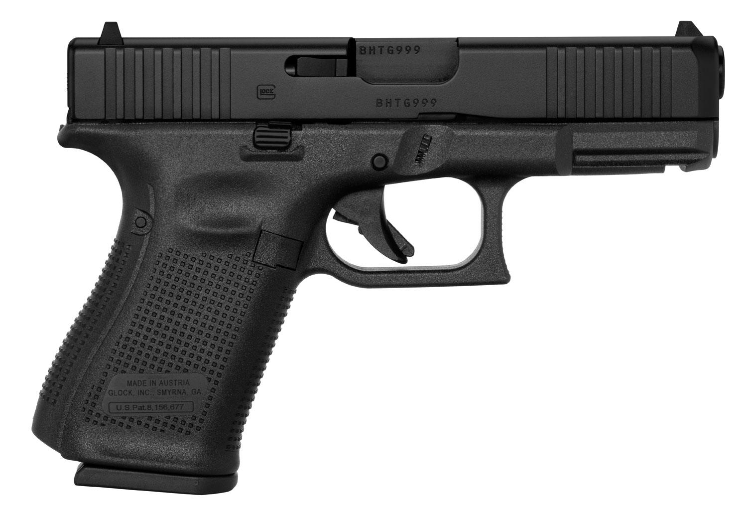 Glock PA195S203 G19 Gen5 9mm Luger 4.02" 15+1 Black nDLC Front Serrations Interchangeable Backstrap Grip - $539 