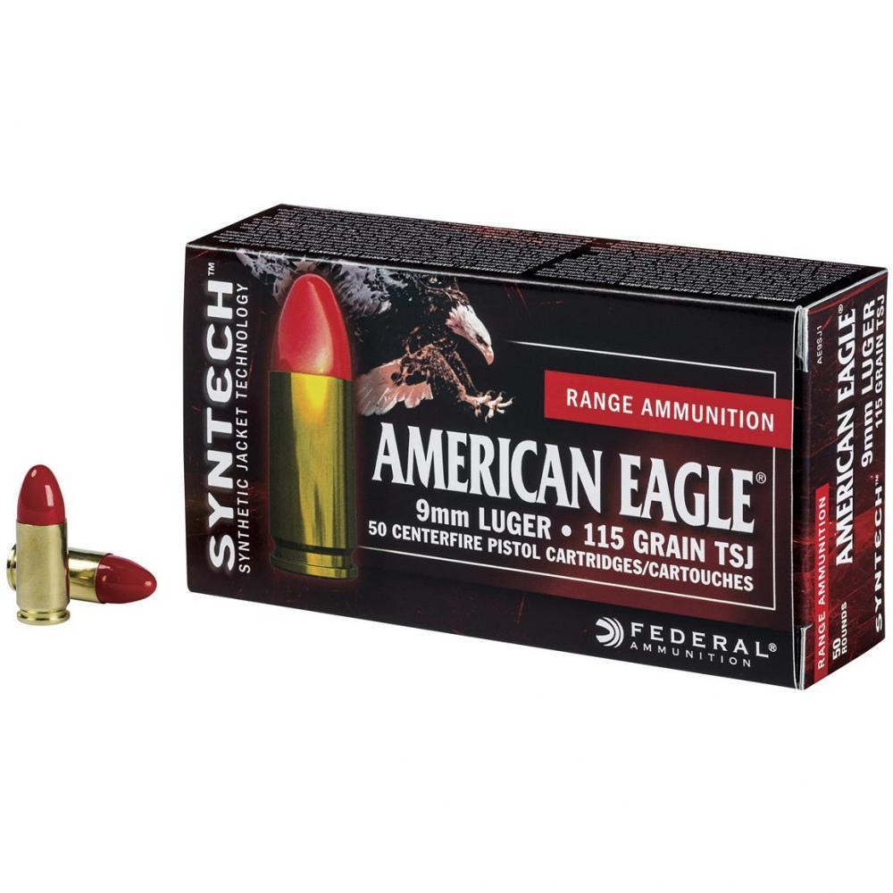 Federal American Eagle Syntech 9mm Tsj 115 Grain 50 Rd - $18.23 (all 