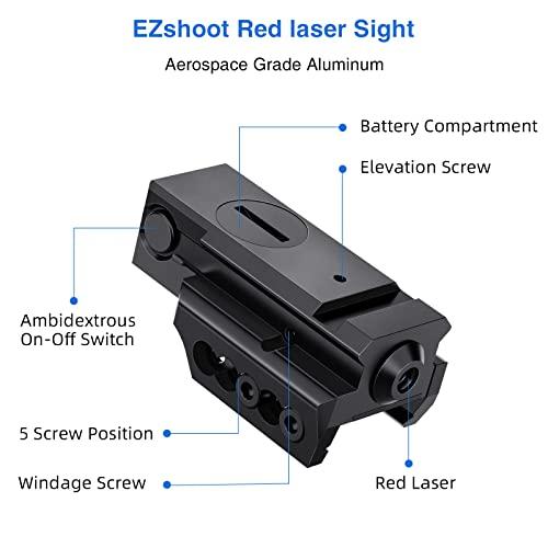 EZshoot Red Laser Sight Tactical 20mm Standard Picatinny Weaver Rail ...