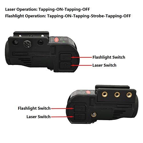 Laswin Tactical Flashlight with Internal Red Laser Sight for Handguns ...
