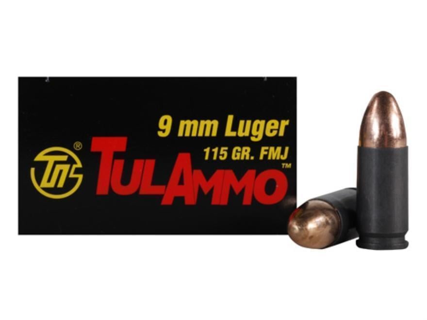 TulAmmo 9mm 115Gr FMJ (Bi-Metal) Steel Case Berdan 1000 Rnds - $285