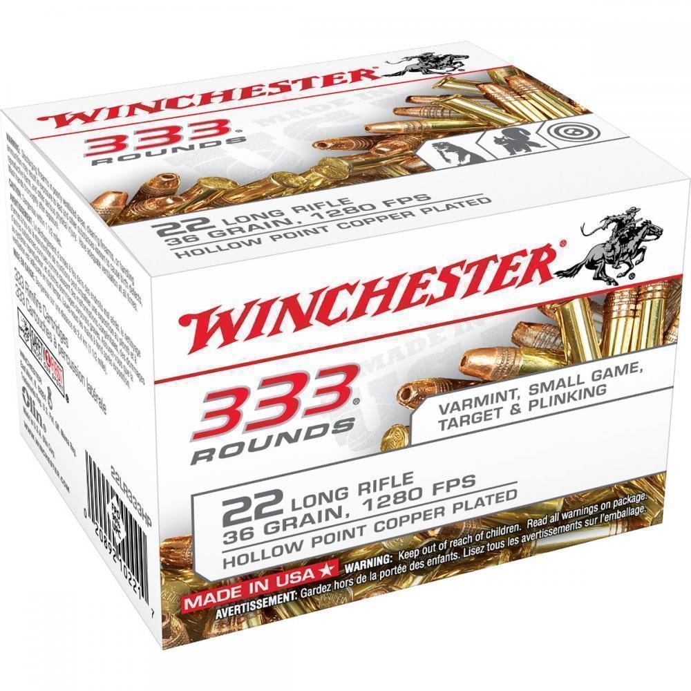 Winchester Rimfire Ammunition .22 LR 36 Grain HP 333 Rnds - $24.99 (Free 2-Day Shipping over $50)