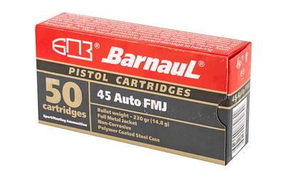 Barnaul .45 ACP Ammunition 50 Rounds 230 Grain FMJ Polycoated Steel Cased Cartridges - $28.78 ($10 S/H on Firearms)