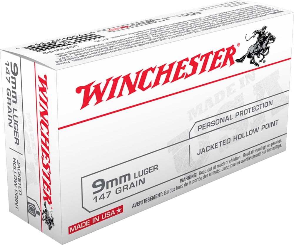 Winchester Ammo USA 9mm Luger 115 gr Jacketed Hollow Point (JHP) 50 Bx/ 10 Cs - $26.99