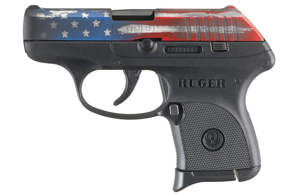 Ruger LCP 380 ACP Carry Conceal Pistol with American Flag Cerakote Slide - $273.6