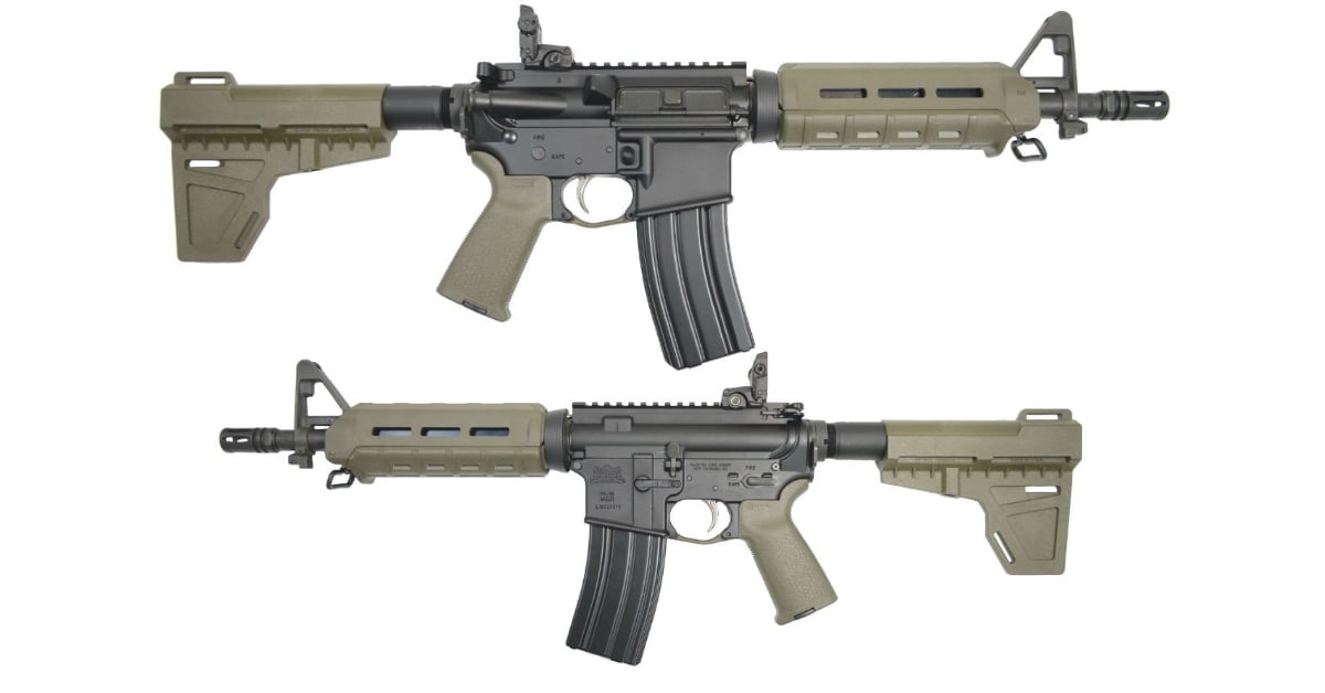 PSA PA-15 10.5” Nitride Carbine 5.56 NATO Shockwave MOE AR-15 Pistol, OD Green - $769.99