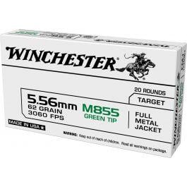 Winchester M855 Green Tip 62gr WM855 20rd Box - $12.56