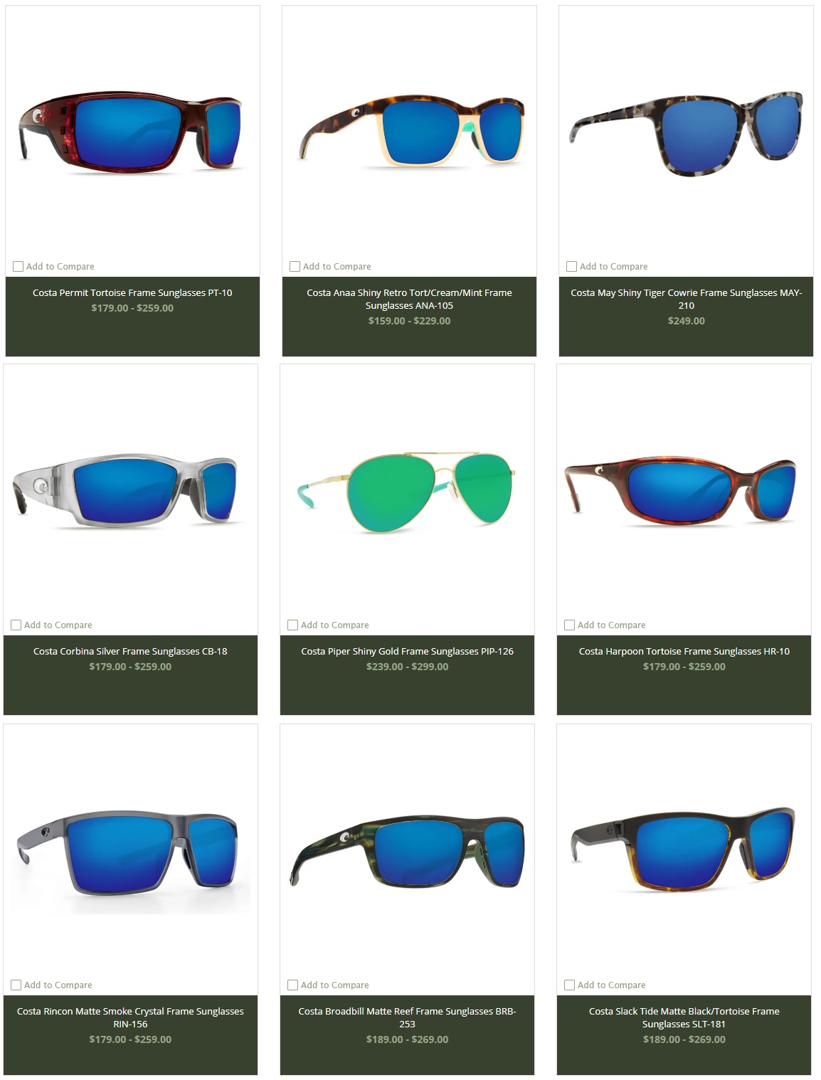 Costa Del Mar Polarized Sunglassess with Free Shipping coupon SHADE